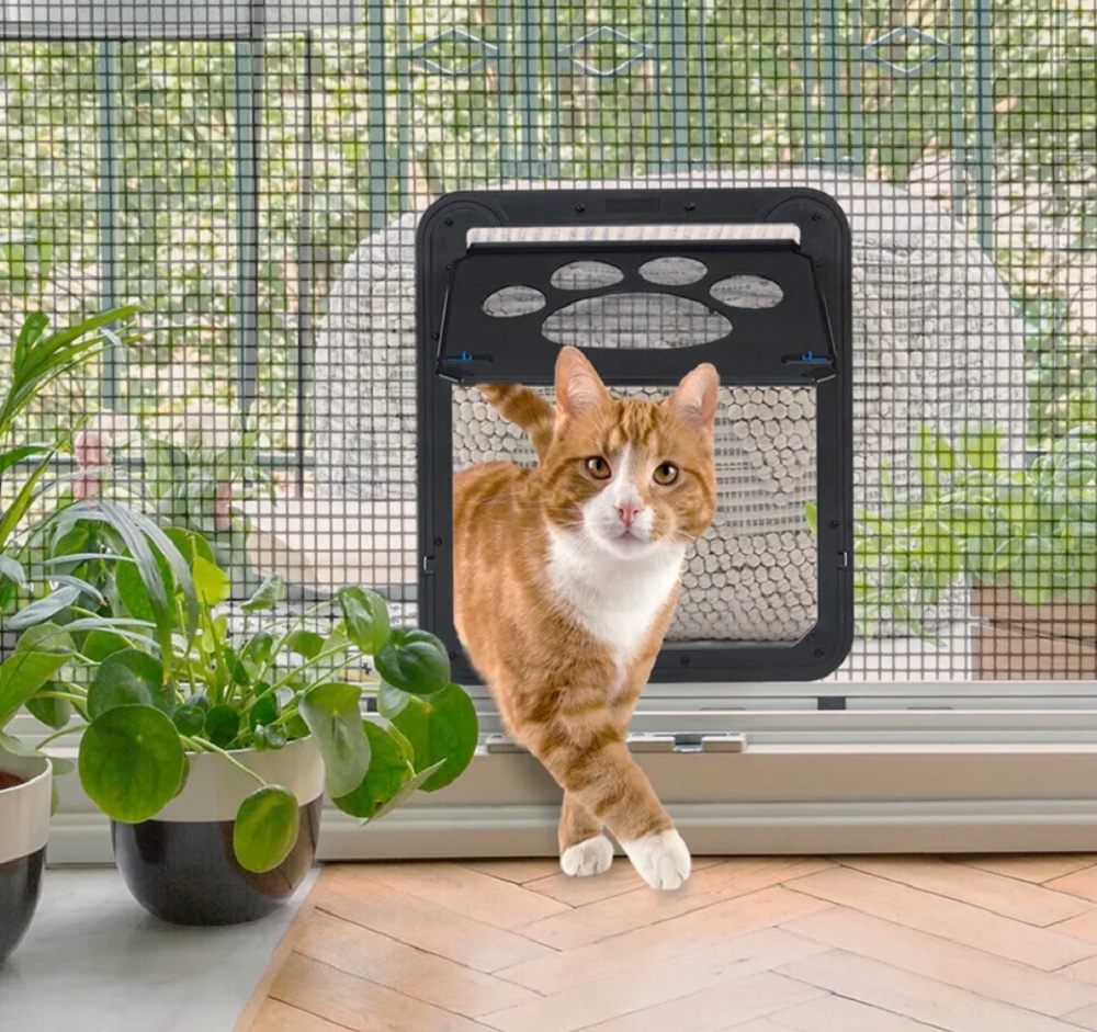 Uzamykateľné dvierka pre psov do dverí